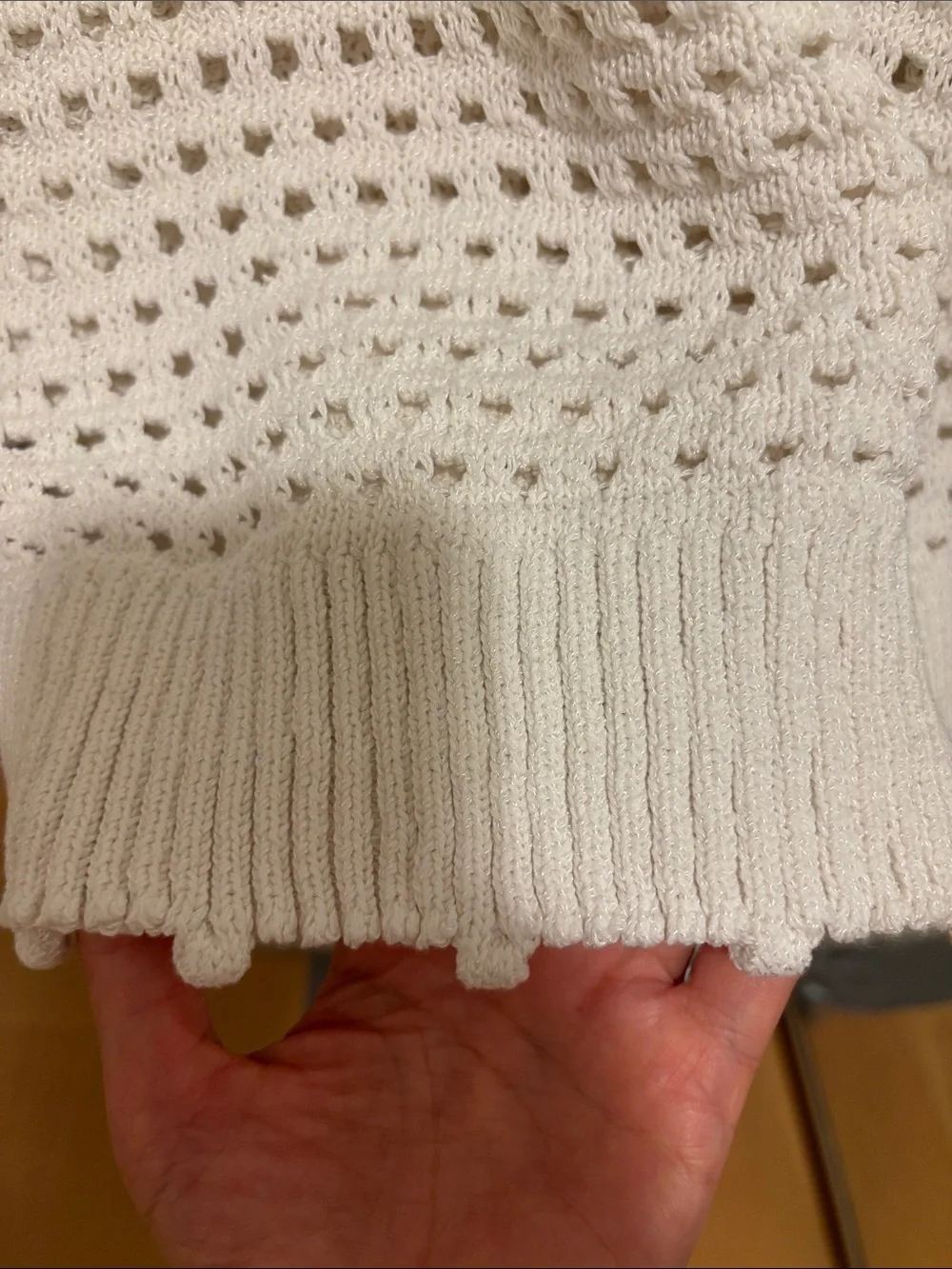 Super cute Zara Cream Crochet Eyelet Puff Sleeve Top